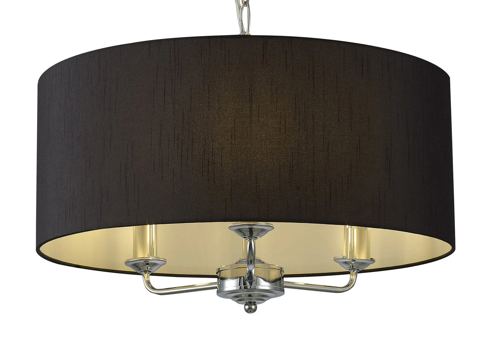 Banyan 50cm 3 Light Pendant Polished Chrome, Black DK0020  Deco Banyan CH BL